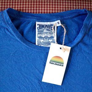 Jungmaven Women's Cropped Ojai Tee in Royal Blue
